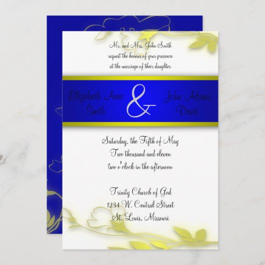 Blue Escape Two Wedding Invitation Kaart (Voorkant / Achterkant)