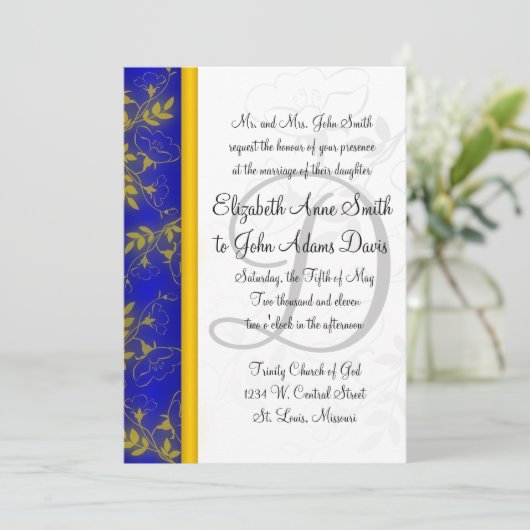 Blue Escape Wedding Uitnodiging (Staand voorkant)