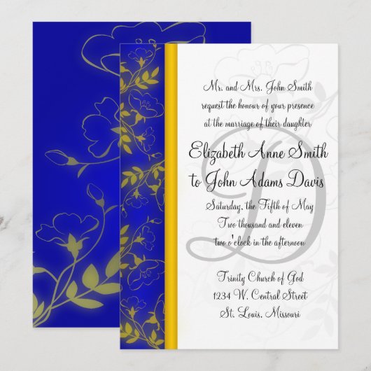 Blue Escape Wedding Uitnodiging (Voorkant / Achterkant)