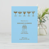 Blue Espresso Martini Bachelorette met QR-code Kaart (Staand voorkant)