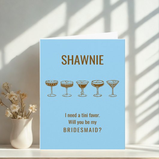 Blue Espresso Martini Wil jij mijn bruidsmeisje zi