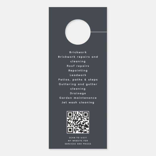 Blue Estimate Quote Builder Construction QR-code Deurhanger (Achterkant)