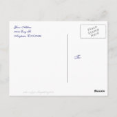 Blue Etched Floral Custom Bedankt Briefkaarten (Achterkant)