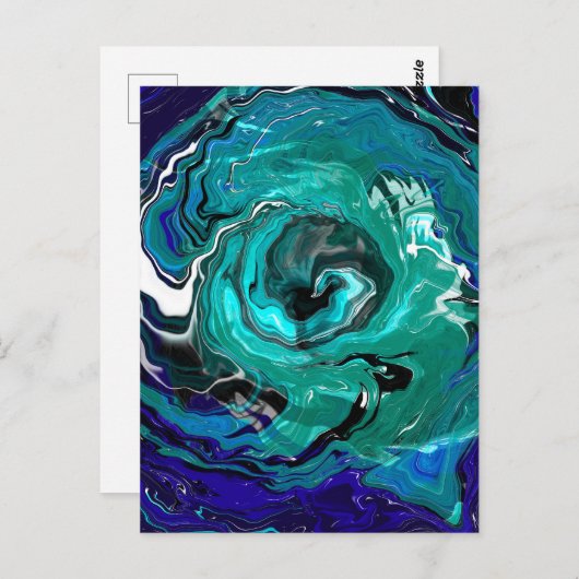 Blue Eternity | Abstracte kunst Briefkaart (Voorkant / Achterkant)