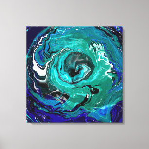 Blue Eternity Abstracte kunst Canvas Afdruk