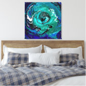 Blue Eternity | Abstracte kunst Canvas Afdruk (Insitu (Slaapkamer))