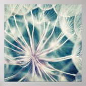 Blue Etheral Dandalion Macro Poster (Voorkant)