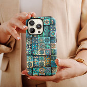 Blue Ethnic Flower Mandala | iPhone 14 Hoesje-Mate Case-Mate iPhone Case