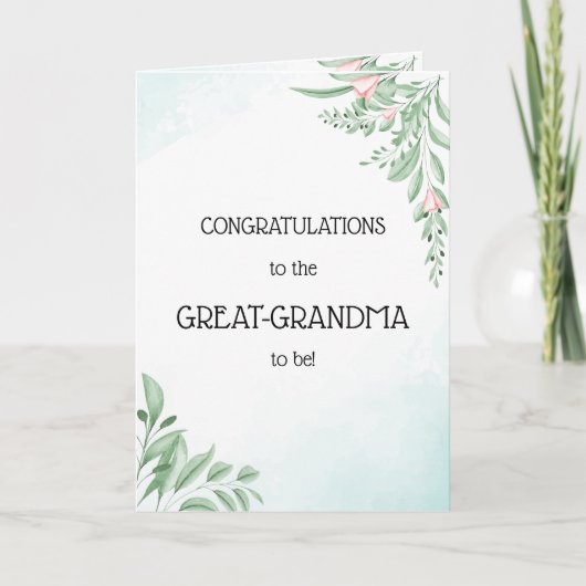 Blue Eucalyptus Felicitaties Oma-to-be Kaart (Voorkant)