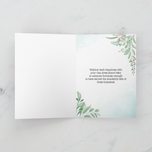 Blue Eucalyptus Felicitaties Oma-to-be Kaart (Binnen)