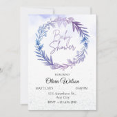Blue Eucalyptus Floral Waterverf Baby shower Kaart (Voorkant)