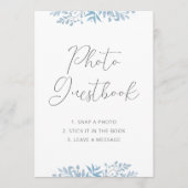 Blue Eucalyptus Weddenschap Foto Guestbook Sign (Voorkant)