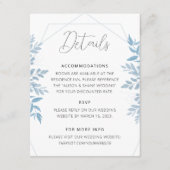 Blue Eucalyptus Weddenschap-kaart Informatiekaartje (Voorkant)