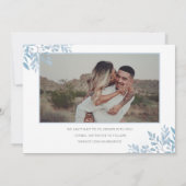 Blue Eucalyptus Weddenschap Vette tekst & foto Save The Date (Achterkant)