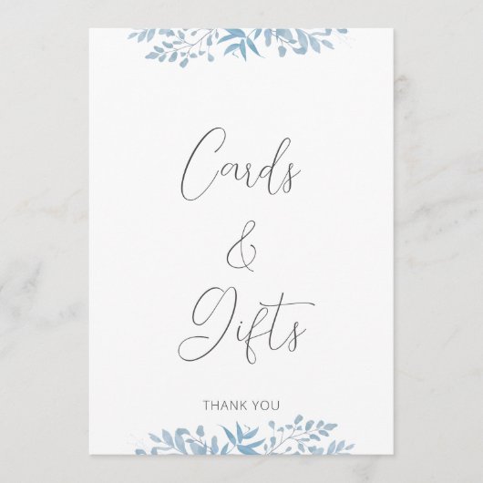 Blue Eucalyptus Weddenschappen en cadeaubonnen (Voorkant)