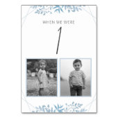 Blue Eucalyptus Wedding Age Table Number Kaart (Voorkant)