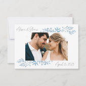 Blue Eucalyptus Weduwfoto Hartelijk dank Bedankkaart (Voorkant)