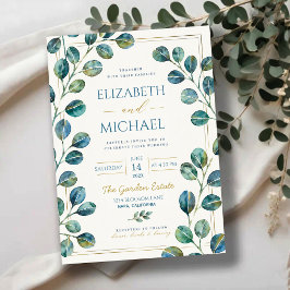 Blue Eucalyptus with Elegant Gold Details Kaart