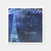 Blue Evening Enchaning Night in Paris Eiffel Tower Servetten (Voorkant)