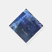 Blue Evening Enchaning Night in Paris Eiffel Tower Servetten (Hoek)