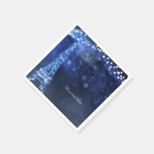 Blue Evening Enchaning Night in Paris Eiffel Tower Servetten (Hoek)