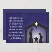 Blue Evening Moderne Kerstmis Vlamkaart Kaart (Voorkant / Achterkant)