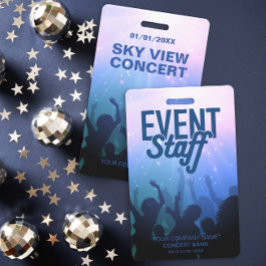 Blue Event Staff Badge voor Concert of Festival