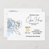 Blue Event Uitnodiging voor open huis of andere (Voorkant / Achterkant)