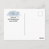 Blue Event Uitnodiging voor open huis of andere (Achterkant)