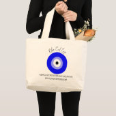 Blue Evil Eye Amulet Grote Tote Bag (Voorkant (product))