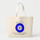 Blue Evil Eye Amulet Grote Tote Bag (Voorkant)