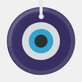 Blue Evil Eye glazen kerstversiering Glas Ornament (Voorkant)