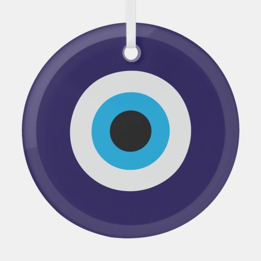Blue Evil Eye glazen kerstversiering Glas Ornament (Voorkant)