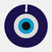 Blue Evil Eye glazen kerstversiering Glas Ornament (Achterkant)