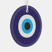 Blue Evil Eye glazen kerstversiering Glas Ornament (Voorkant Rechts)