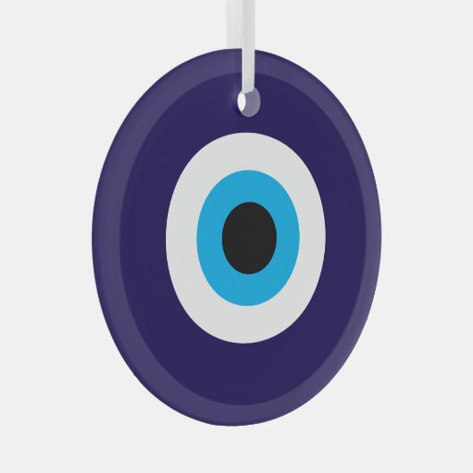 Blue Evil Eye glazen kerstversiering Glas Ornament (Voorkant Rechts)