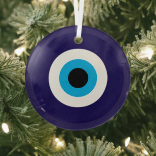 Blue Evil Eye glazen kerstversiering Glas Ornament
