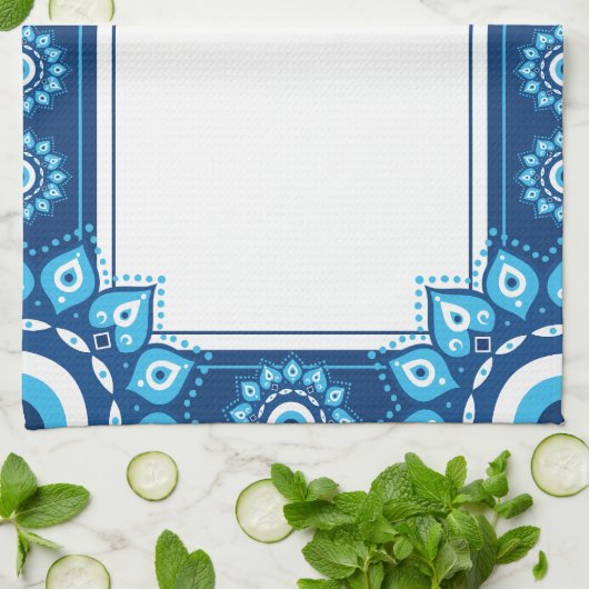 Blue Evil Eye Hand Keuken Handdoeken (Gevouwen)