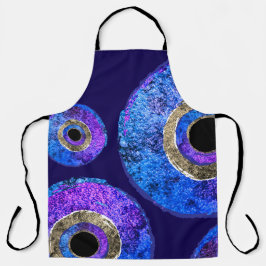 Blue Evil Eye Protection All-Over Print Apron Schort