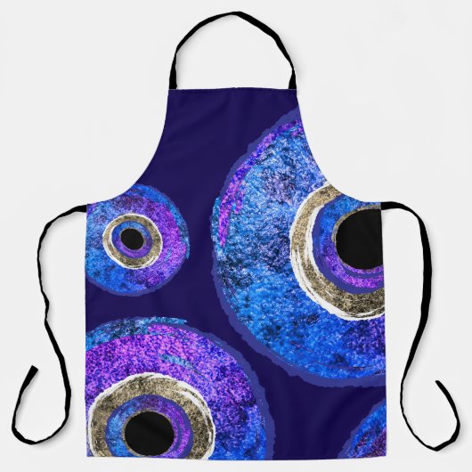 Blue Evil Eye Protection All-Over Print Apron Schort (Voorkant)