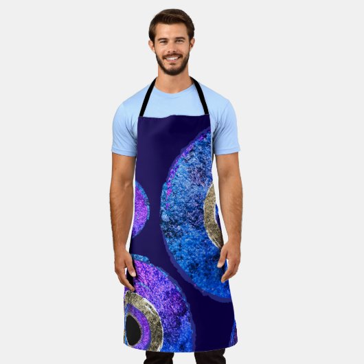 Blue Evil Eye Protection All-Over Print Apron Schort (Gedragen)