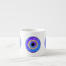 Blue Evil Eye Protection Espresso Kop