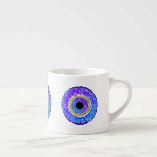 Blue Evil Eye Protection Espresso Kop (Rechts)
