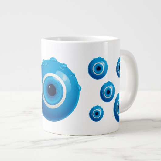 Blue Evil Eye Protection Grote Koffiekop (Voorkant rechts)