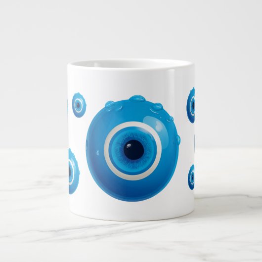 Blue Evil Eye Protection Grote Koffiekop (Voorkant)
