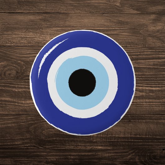Blue Evil Eye Protection Ronde Button 3,2 Cm