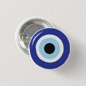 Blue Evil Eye Protection Ronde Button 3,2 Cm (Voorkant /achterkant)