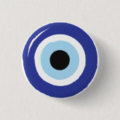 Blue Evil Eye Protection Ronde Button 3,2 Cm (Voorkant)