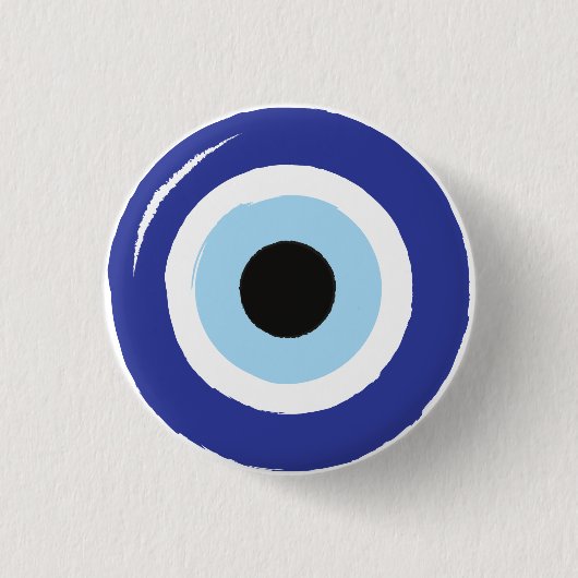 Blue Evil Eye Protection Ronde Button 3,2 Cm (Voorkant)