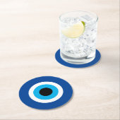 Blue Evil Eye rond papier drink onderzetters voor (Insitu)